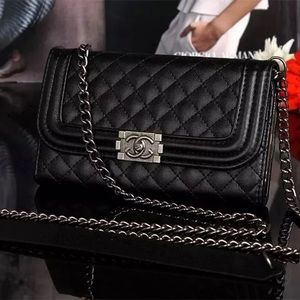 Chanel boy style iPhone 7 phone case with strap