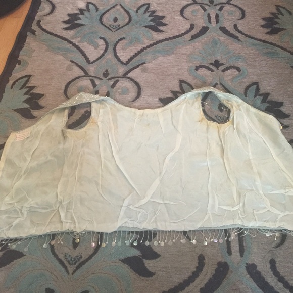 VINTAGE Light Blue Sequins Top - Picture 3 of 4