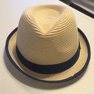 Fedora Cuban Panama Hat with Navy Grosgrain Ribbon