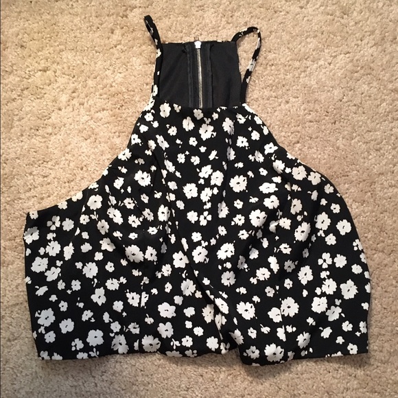 F21 Flower Halter Crop Top