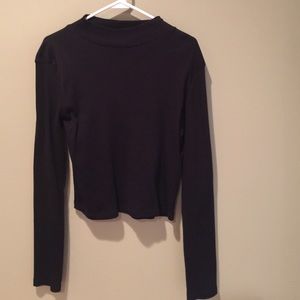 Black ASOS Tall Ribbed Crop Mock Turtleneck