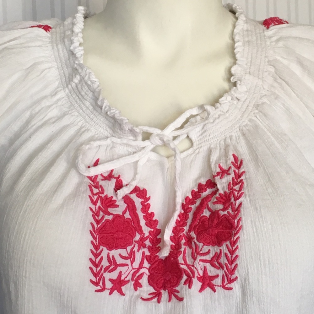 Lightweight maternity boho shirt with embroidery