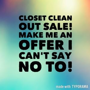 Closet clean out sale!! Make me an offer :)