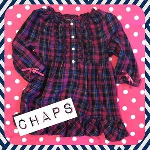 GIRLS pink/purple/navy plaid dress by CHAPS sz 6