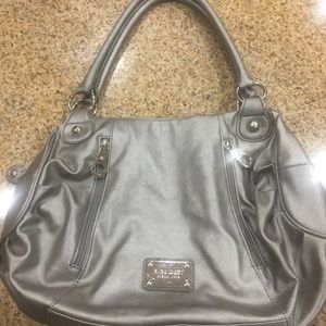 Nine West silver tote bag