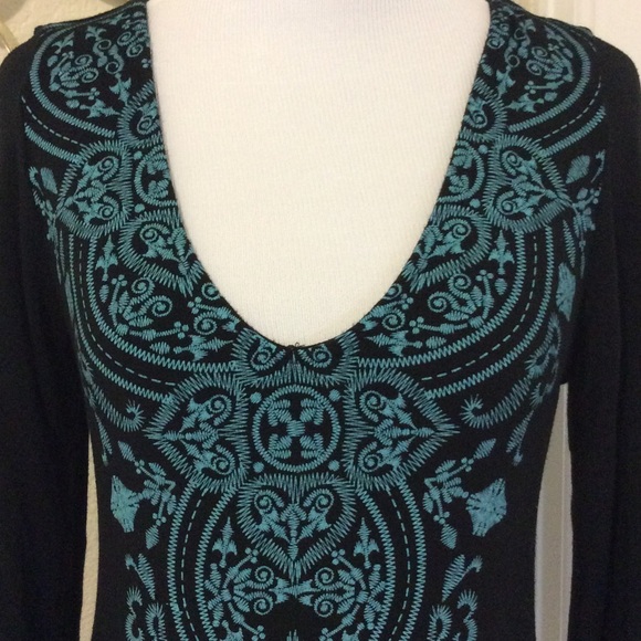 Embroidered slinky maxi dress.