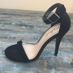 Black ankle strap heel
