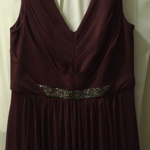 Long Mesh dress w/V-Neck and beaded waistband