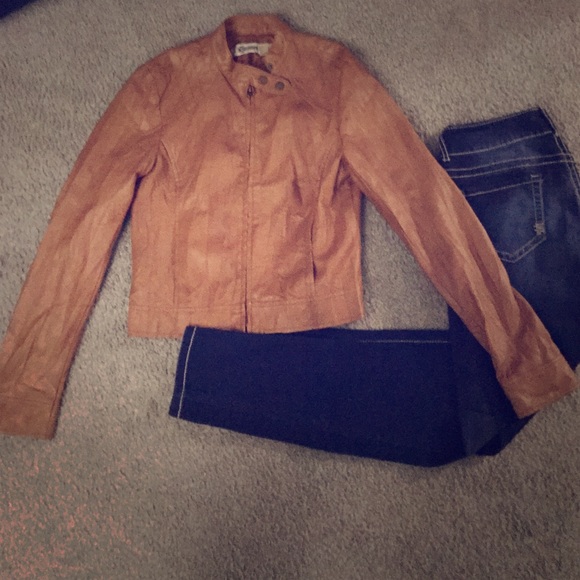 Rare Stradivarius Leather Bomber Jacket