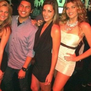 Black plunging dress!