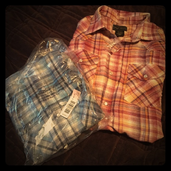 2 NWT High Noon Western Flannels Small