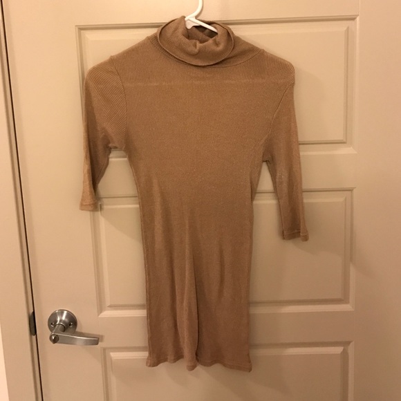 Michael Stars Shine Tan half sleeve turtleneck