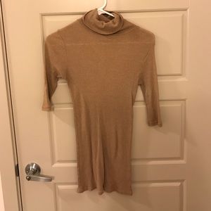 Michael Stars Shine Tan half sleeve turtleneck