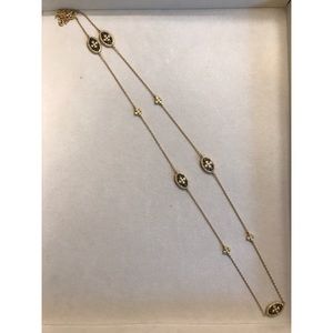 Freida Rothman Black & Gold Cross Station Necklace