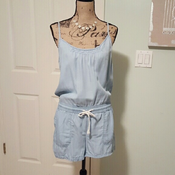 LOFT Chambray Romper Denim