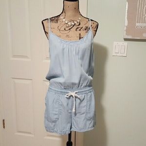 LOFT Chambray Romper Denim