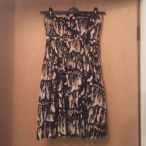 French Connection strapless print dress