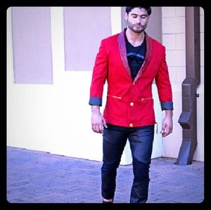 Men Red Blazer