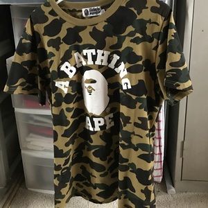 Bape green camo tee