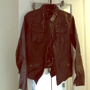 Bcbgmaxazira 100% leather coat.