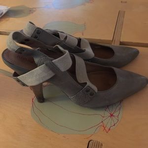 Gorgeous grey strappy heels