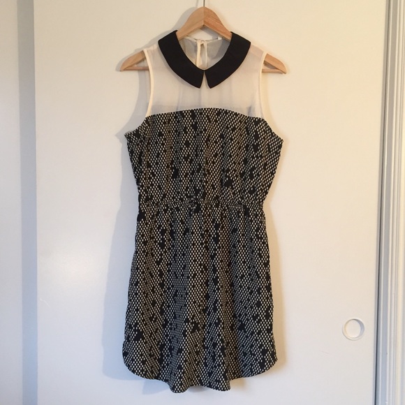 BLACK & CREAM PETER PAN COLLAR DRESS