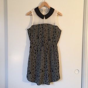 BLACK & CREAM PETER PAN COLLAR DRESS