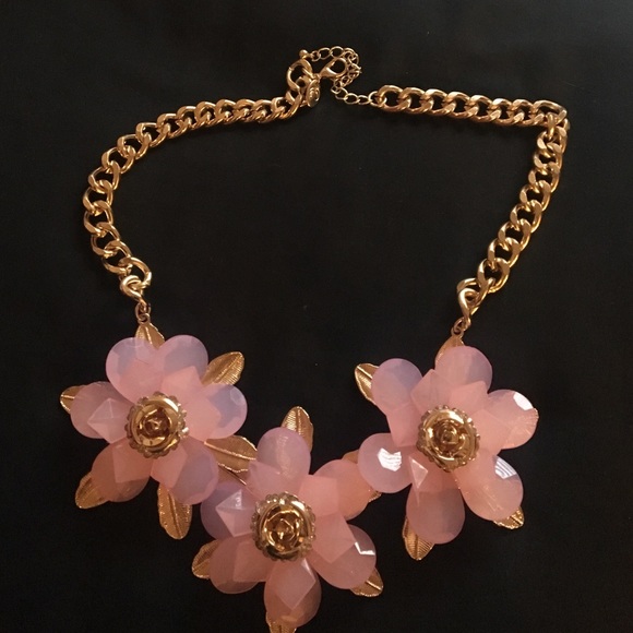 Gold and pink statement necklace