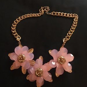 Gold and pink statement necklace