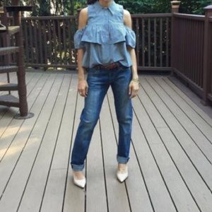 Zara off shoulder plaid top