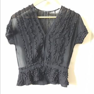 Kenneth Cole sheer lace blouse
