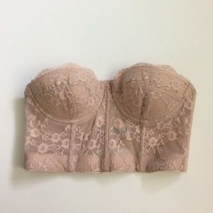 Beige/Nude strapless corset bra top