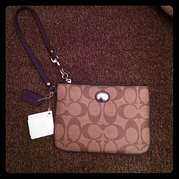 Purple Coach wristlet