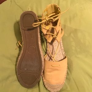 Yellow Forever 21 wrap sandals