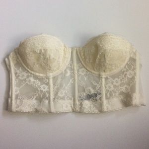 White/Cream strapless corset bra top
