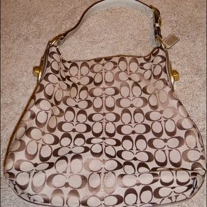 Coach tan/brown/gold purse