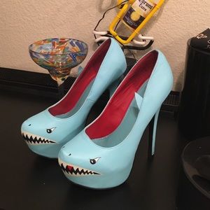 Blue shark heels