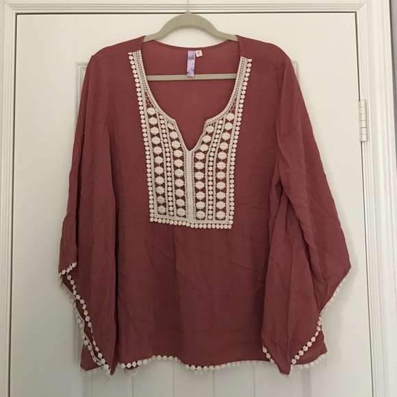 Muted rose Francesca's bohemian blouse