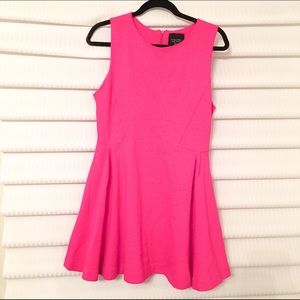 Zara Hot Pink Sleeveless Fit & Flare Dress