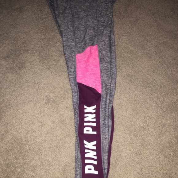 PINK leggings with maroon and pink stripe