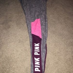 PINK leggings with maroon and pink stripe