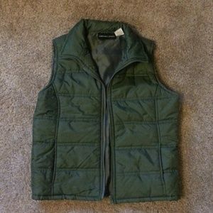 Olive green puffer vest