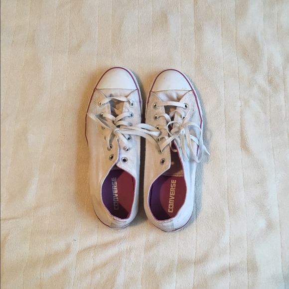 White and Pink Double Flap Converse Size 10 Women