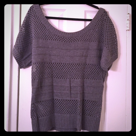 Guess gray holey sweater