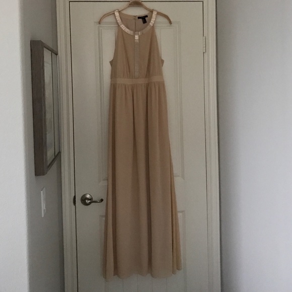 Forever 21 cream beaded formal maxi dress