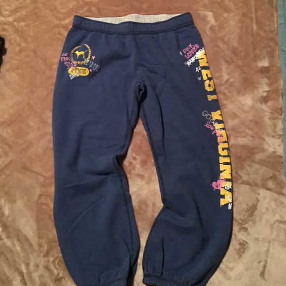 VS Pink WVU Capri sweatpants size small