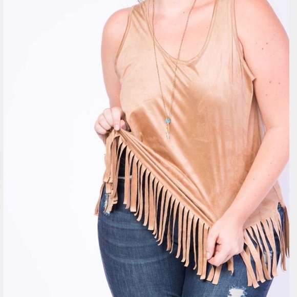 Suede Fringe Top