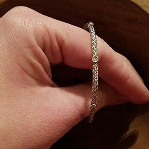 Sterling Silver Diamond Cable Brace
