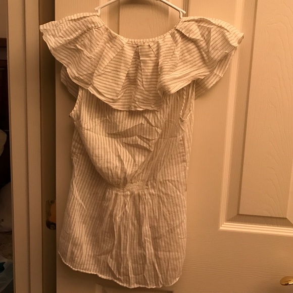 BCBG Striped Blouse with Ruffle Details. Sz S. - Picture 2 of 3