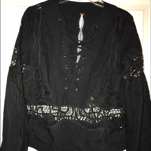 Free people cotton and lace top.